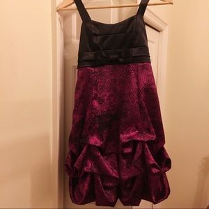 Rosette Girls 14 Purple and Black Drapey Dress